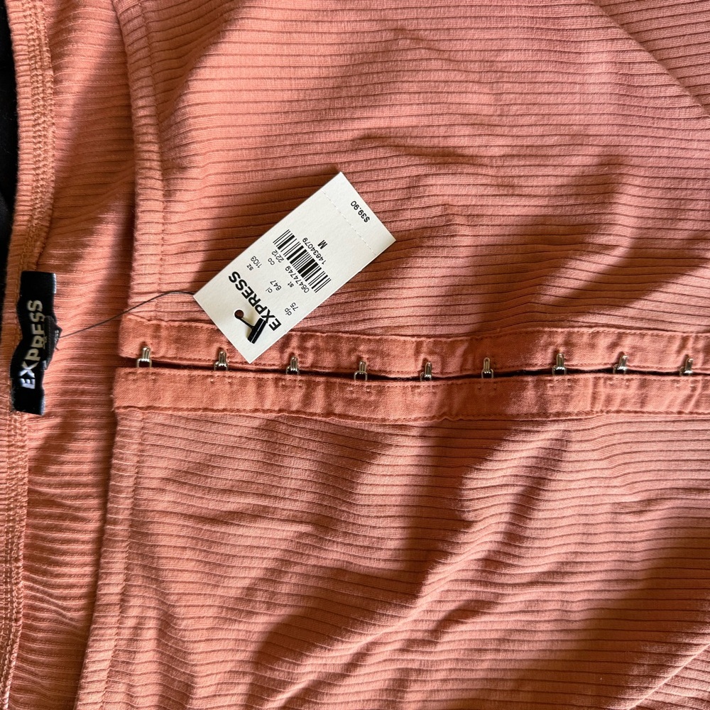 Express Coral Ribbed Skirt